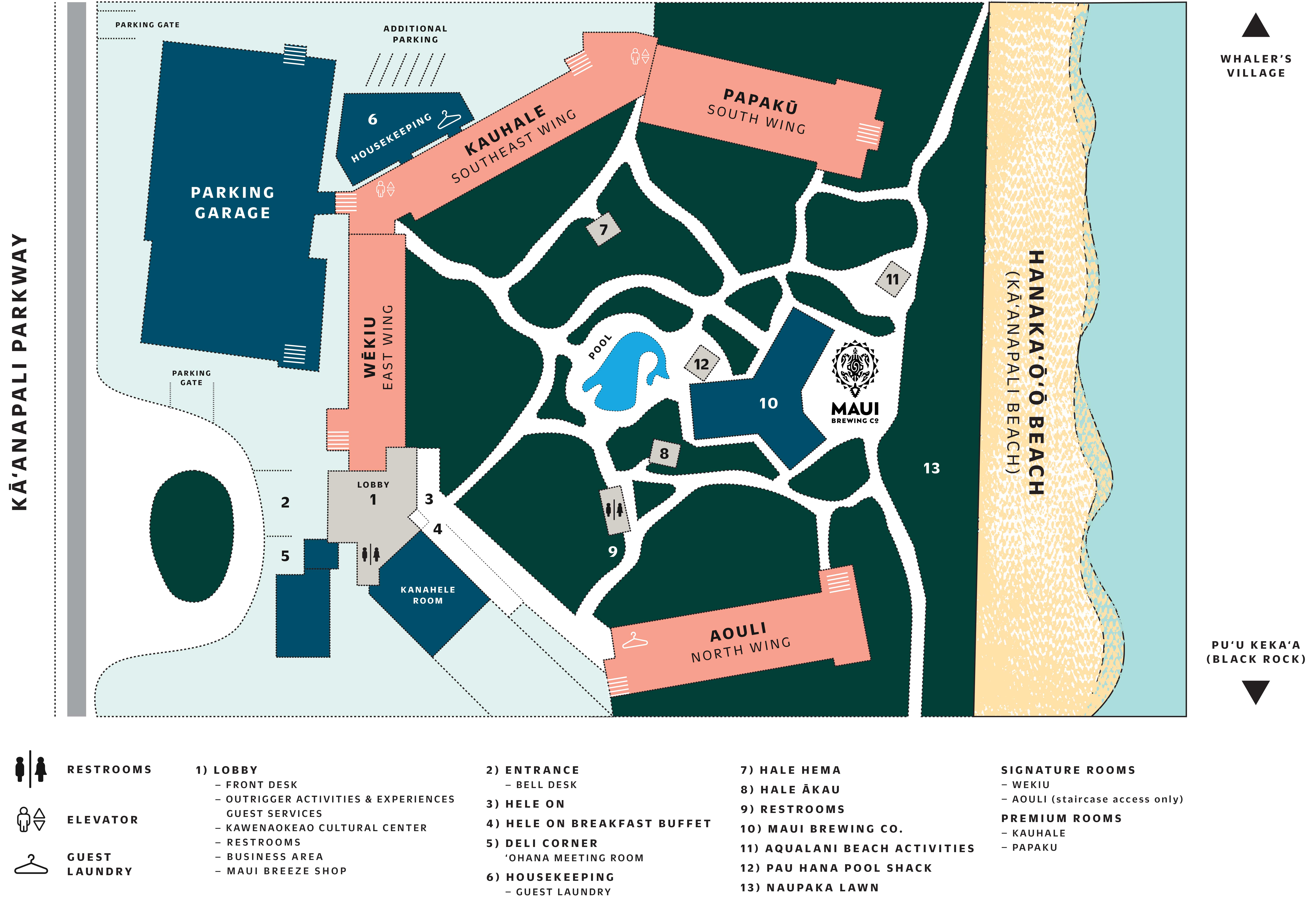 OUTRIGGER Kaanapali Beach Beach Resort map