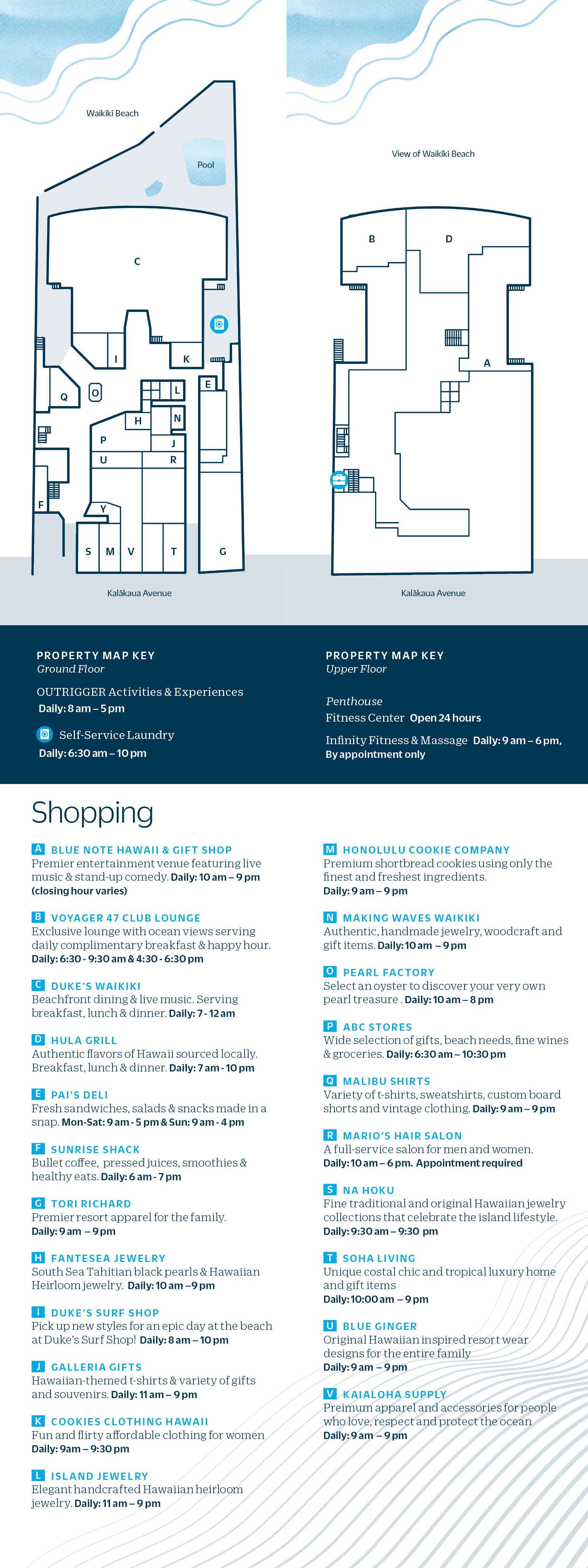 OUTRIGGER Waikiki Beach Resort - resort map