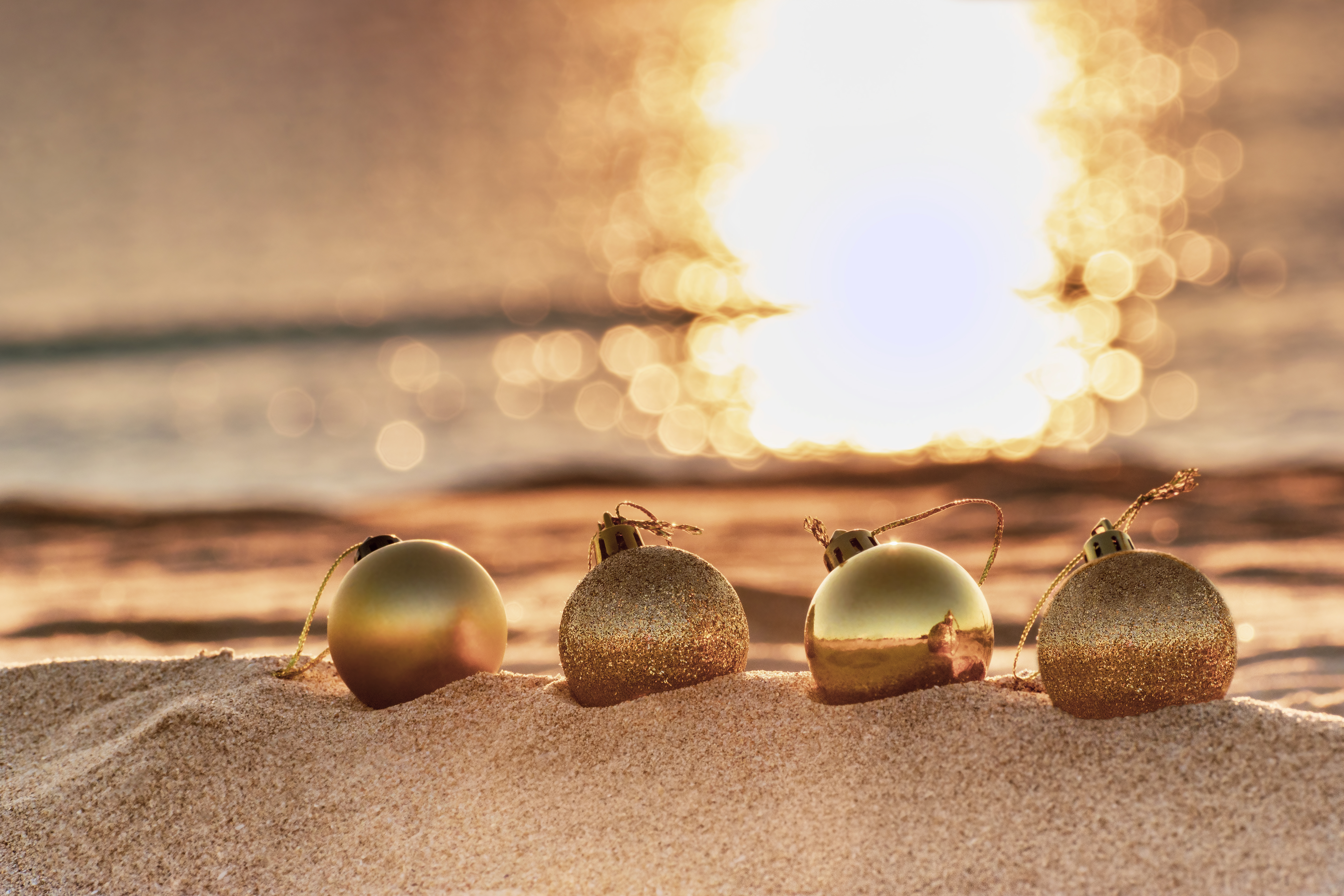 Holiday decorations on the beach