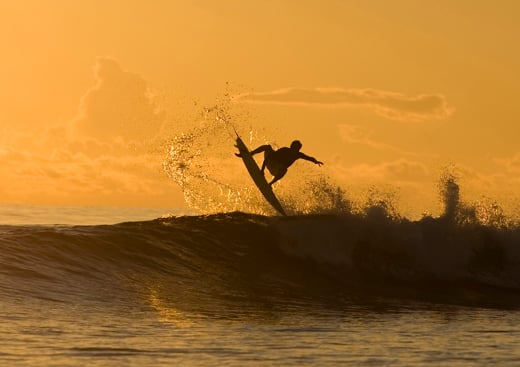 Surfing in Castaway Island, Fiji