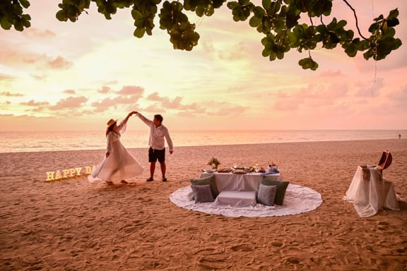 Outrigger Mauritius Beach Resort at sunset