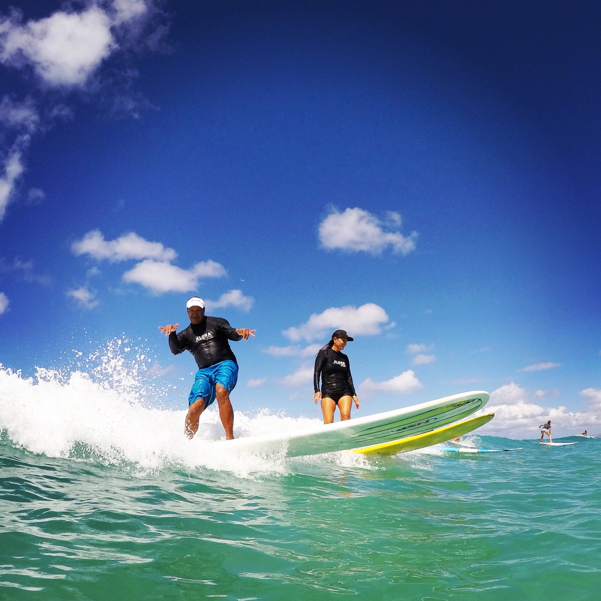 Learning to surf in Waikiki